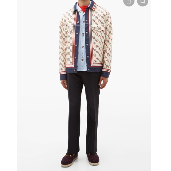 Gucci Shirt light Blue Embroidered Tiger Bowli - Picture 1 of 11